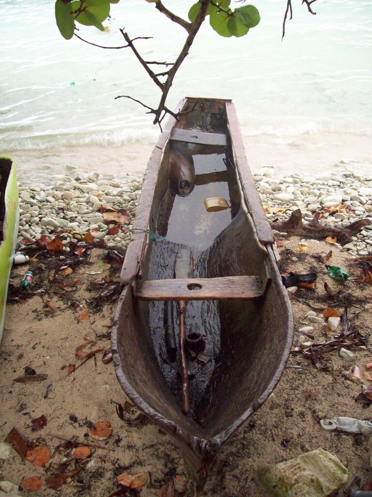 Hand-carved-mahogany-dug-out-canoe-Haiti